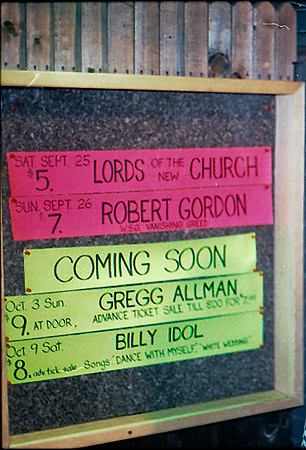 Lords Of The New Church - bulletin board outside the club
