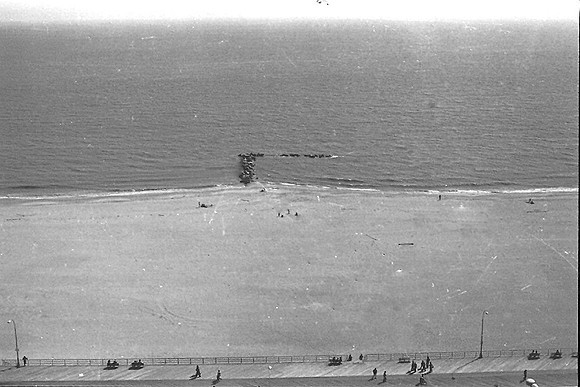 View of the beach from inside the Astro Tower, March 1978
