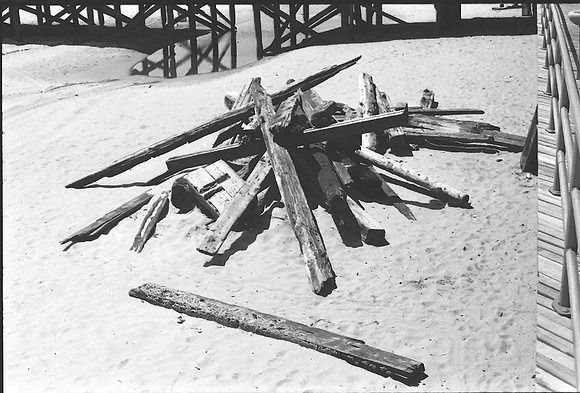 On the beach by the pier, July 1983