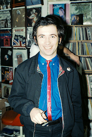 Pete Shelley in-store record signing for his 1st solo LP AFTER The Buzzcocks