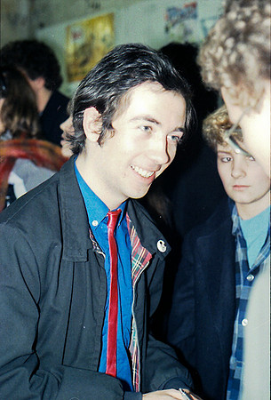 Pete Shelley in-store record signing for his 1st solo LP AFTER The Buzzcocks